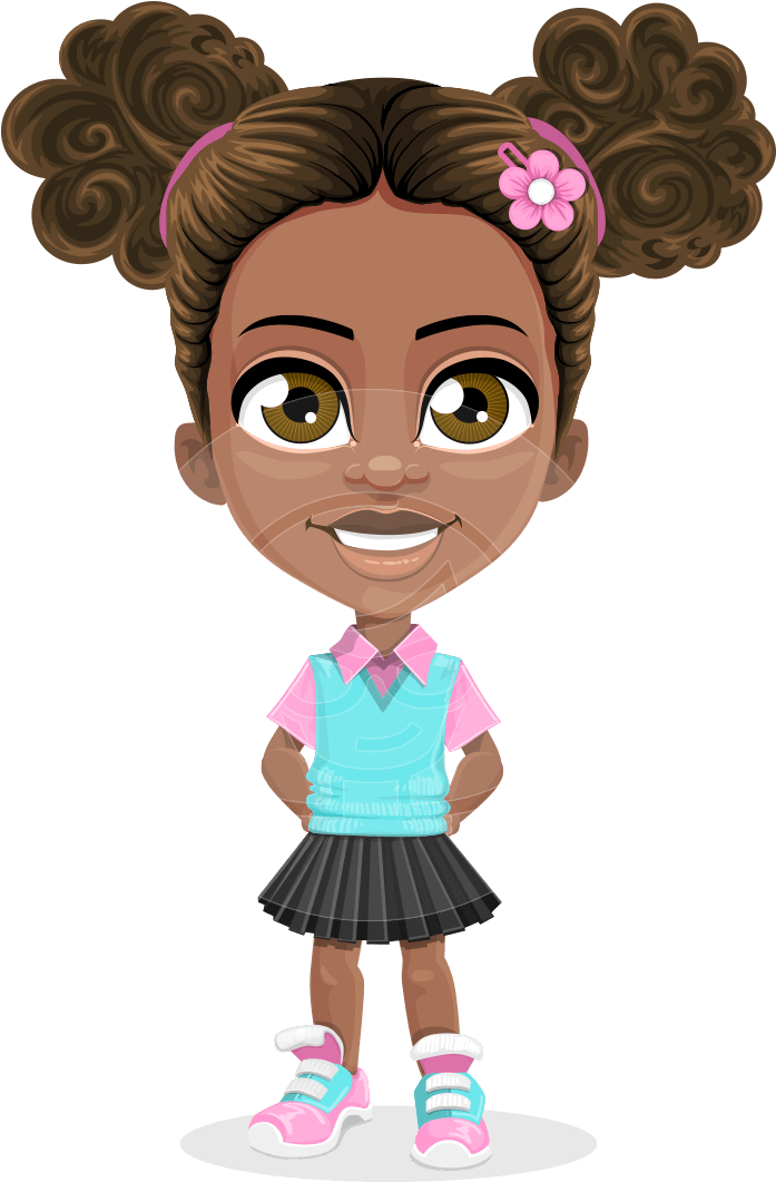 Anita The Playful Little Girl - Cartoon Little Girl (957x1060), Png Download