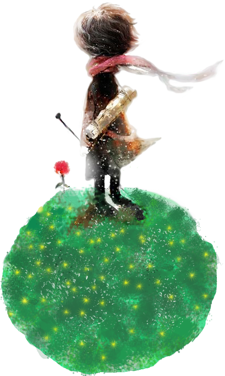 The Little Prince Watercolor Painting Art - Little Prince Drawing Style (1080x1584), Png Download