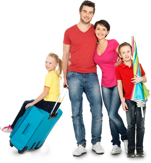 Happy-family - Tourist Family (519x560), Png Download