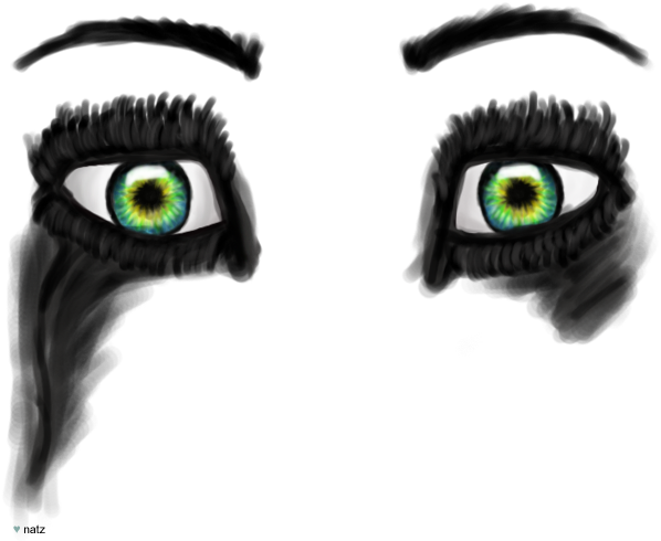 Eyes - Black Cat (598x490), Png Download