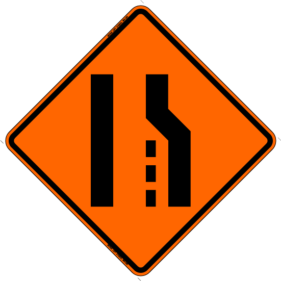 Construction On Green Bay Street May Cause Delays - Right Lane Ends Sign (551x551), Png Download