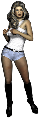 Blonde Woman With Black Boots - Standing Woman (400x400), Png Download