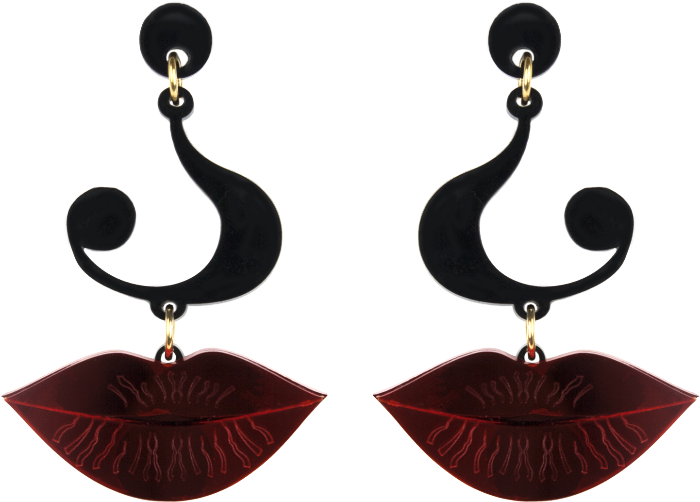 Question Mark And Lips Earrings Designed By Patricia - Earring (1500x1500), Png Download