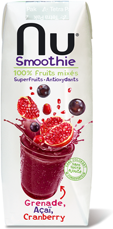 Nu, Smoothie By Nemeco - Nu Smoothies Pomegranate, Acai & Cranberry 330ml (330x480), Png Download