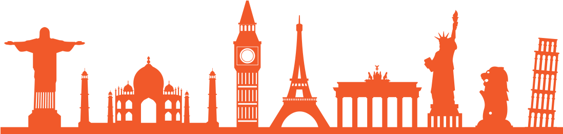 Top Five Employment Skills Provided By Studying Abroad - Landmarks Of The World Vector (1137x486), Png Download