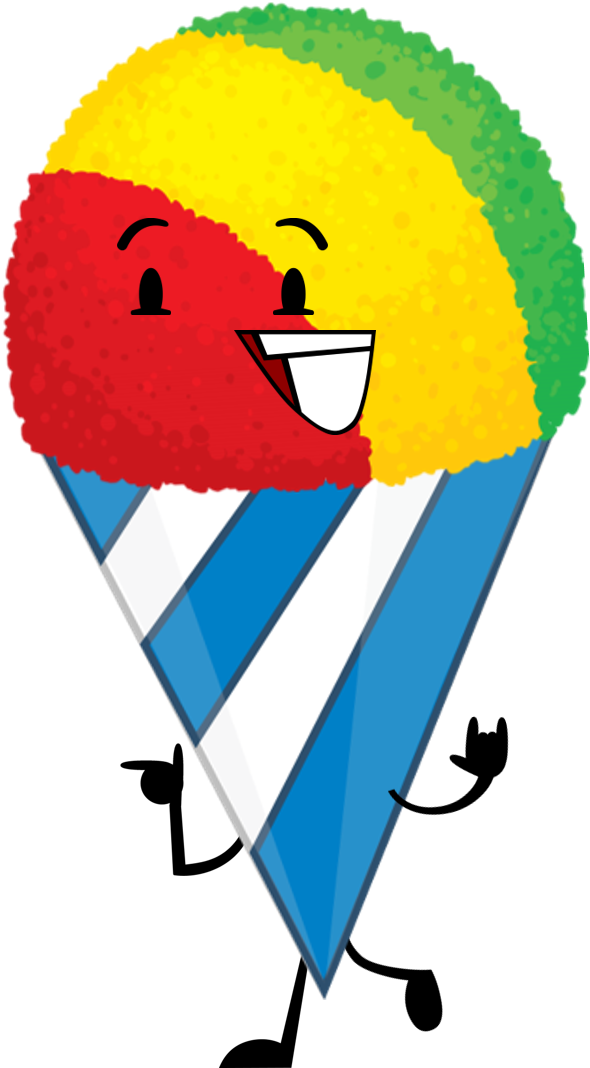 Updated Snowcone Pose - Cartoon Snow Cone Transparent (641x1086), Png Download