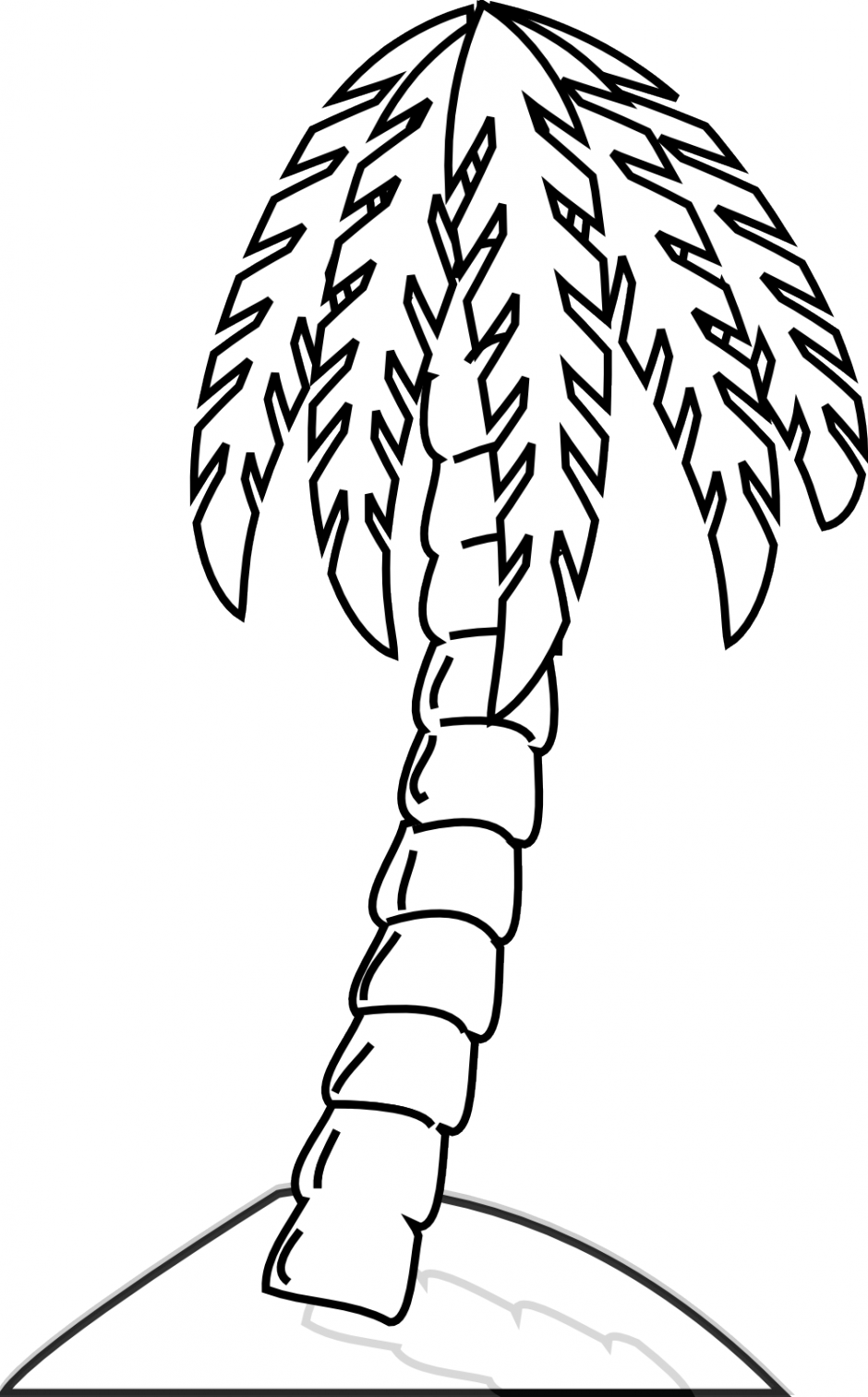 Bare Tree Coloring Page - Black And White Dates Tree (940x1513), Png Download