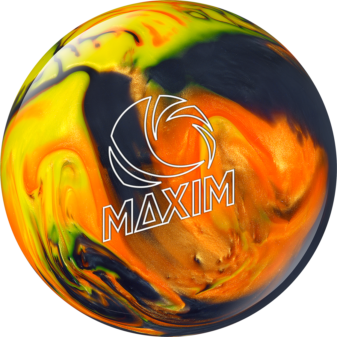Maxim Black / Orange / Yellow - Maxim Bowling Ball (1125x1125), Png Download