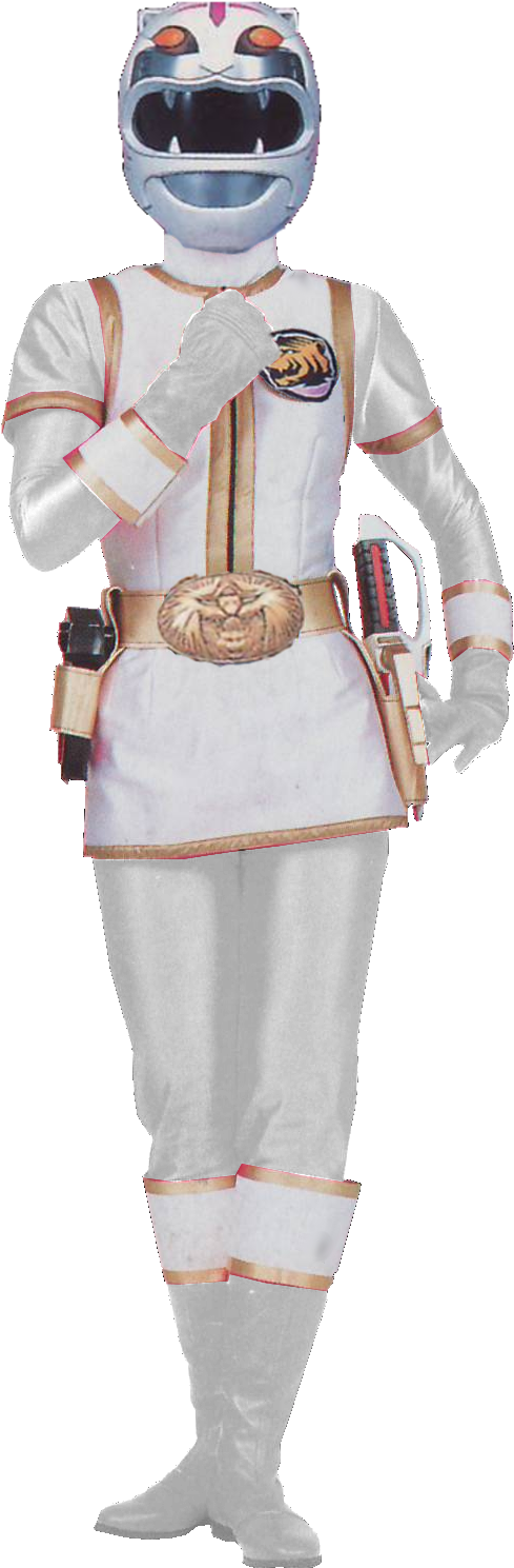 White Wild Force Z Ranger - Power Ranger Wild Force White (532x1512), Png Download