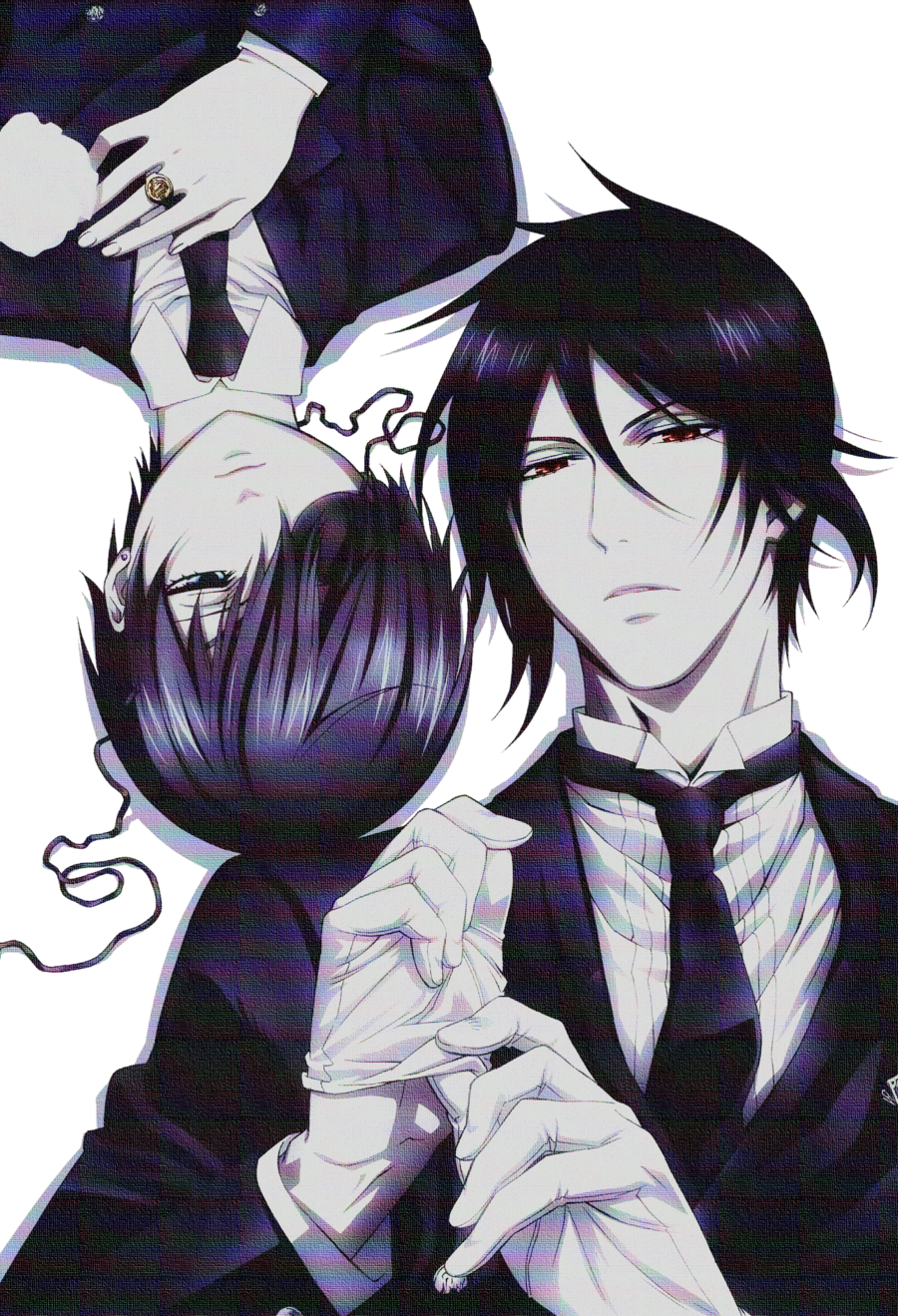 Black Butler English Dub, Watch Black Butler, Black - Kuroshitsuji Sebastian Y Ciel (900x1319), Png Download