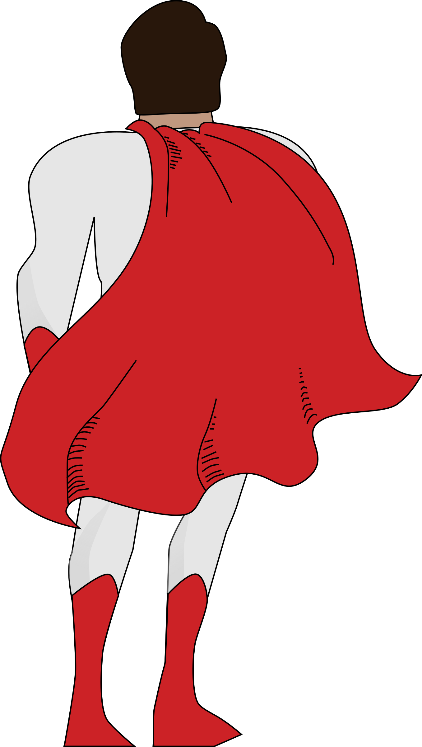 Red Cape Clip Art - Back Of A Superhero (1357x2400), Png Download