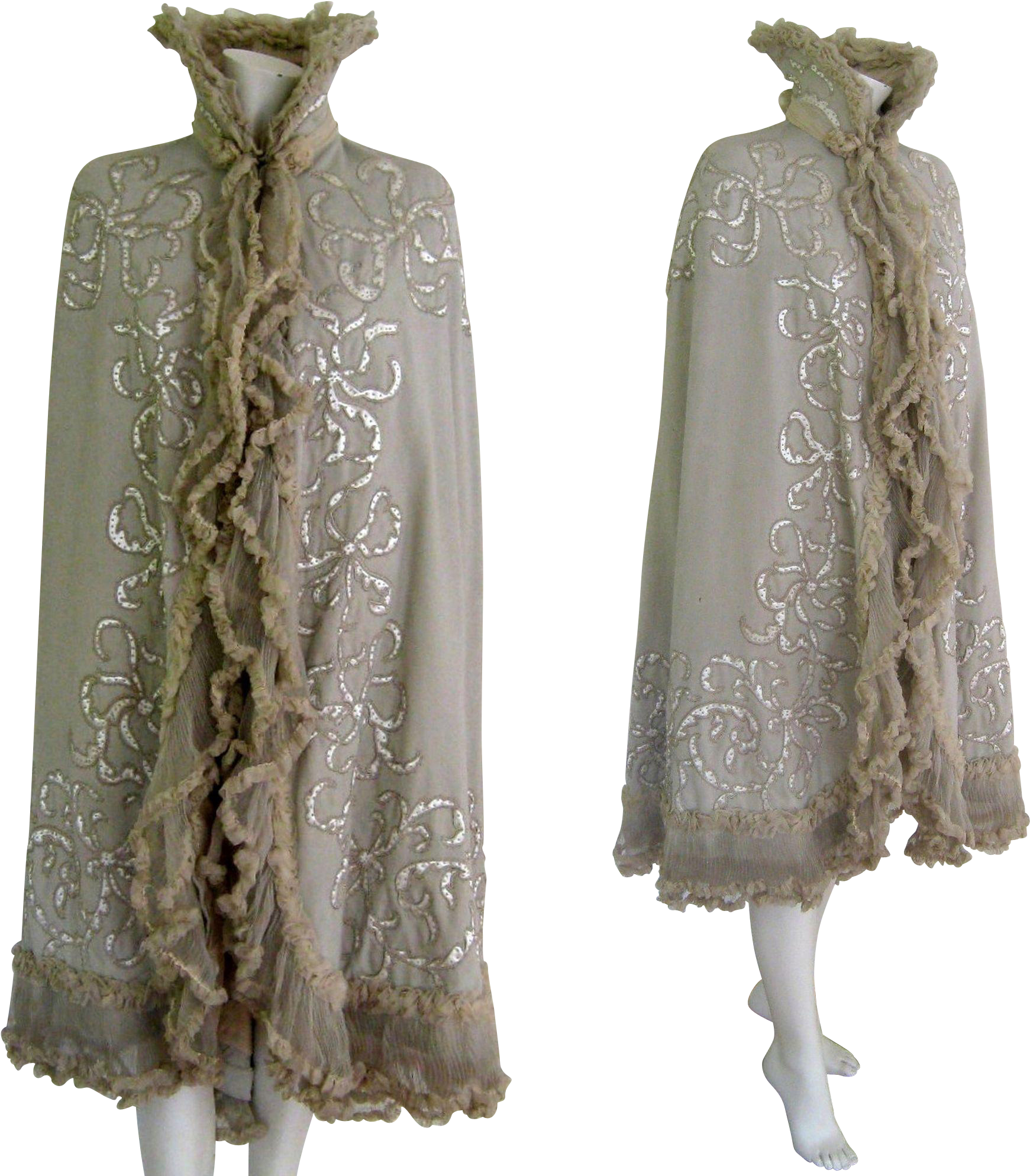 Victorian Evening Cape C1900 Antique Opera Cloak Coat - Clothing (1987x1987), Png Download