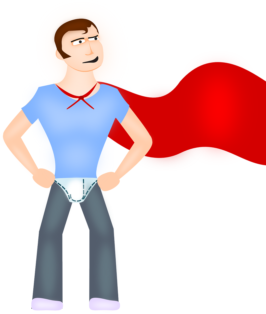Man, Underpants, Hero, Superman, Funny, Cape - Happy Birthday My Hero (543x640), Png Download