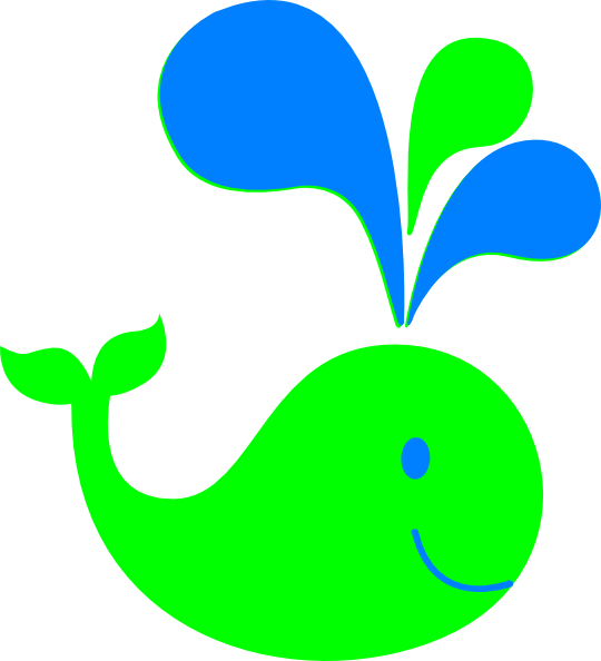 This Free Clipart Png Design Of Blue Green Whale (540x594), Png Download