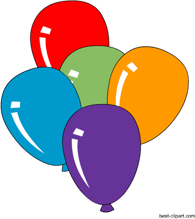 Free Colorful Balloons Clip Art - Balloon Clip Art (450x450), Png Download