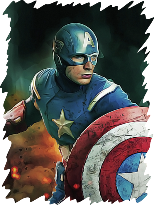 Click And Drag To Re-position The Image, If Desired - Avengers Captain America Chris Evans Movie 32x24 Print (525x700), Png Download