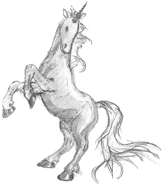 Drawing Unicorn Hand Painted Handpainted - Drawing (739x640), Png Download