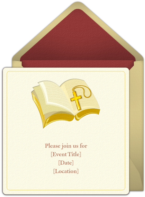Customizable Open Bible Online Invitations - Plywood (650x650), Png Download