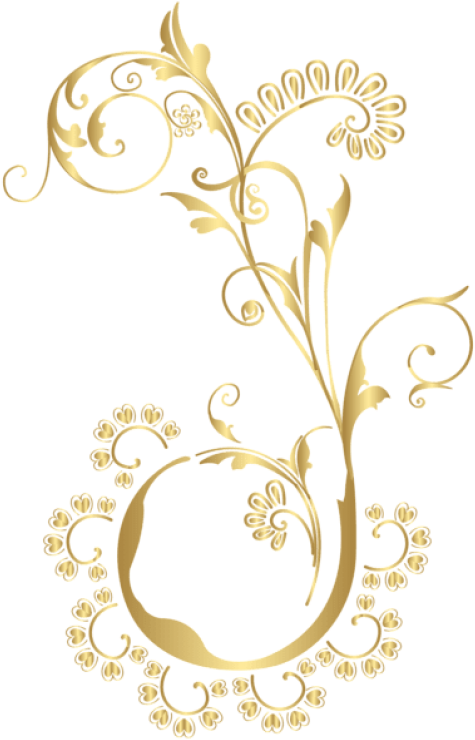 Free Png Download Gold Floral Element Clipart Png Photo - Gold Flower Floral Png (480x752), Png Download