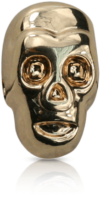 Full Skull Gold - Ring (520x760), Png Download
