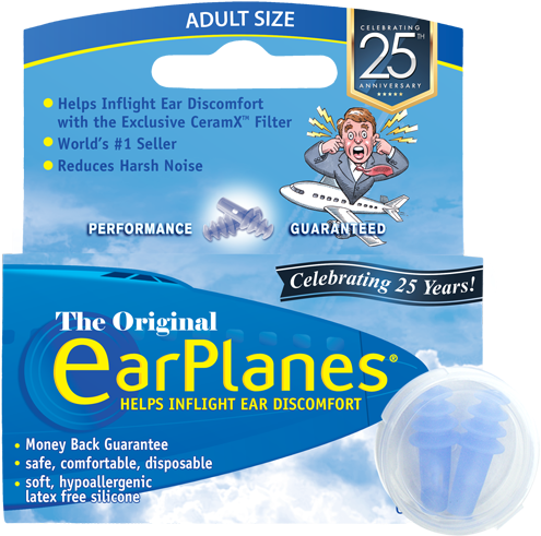 Front Of Earplanes Adult In-flight Earplugs Packaging - Paper Product (600x600), Png Download