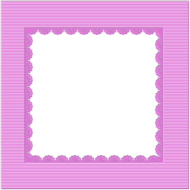 Photo Frame, Photo, Album, Pink, Strips, Lace - Motif (640x640), Png Download