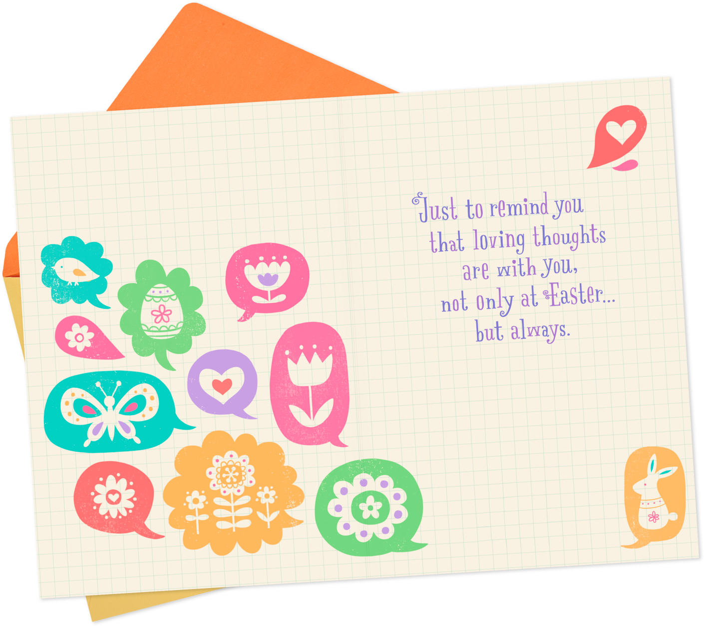 Spring Thought And Word Bubbles Easter Card (1470x1470), Png Download