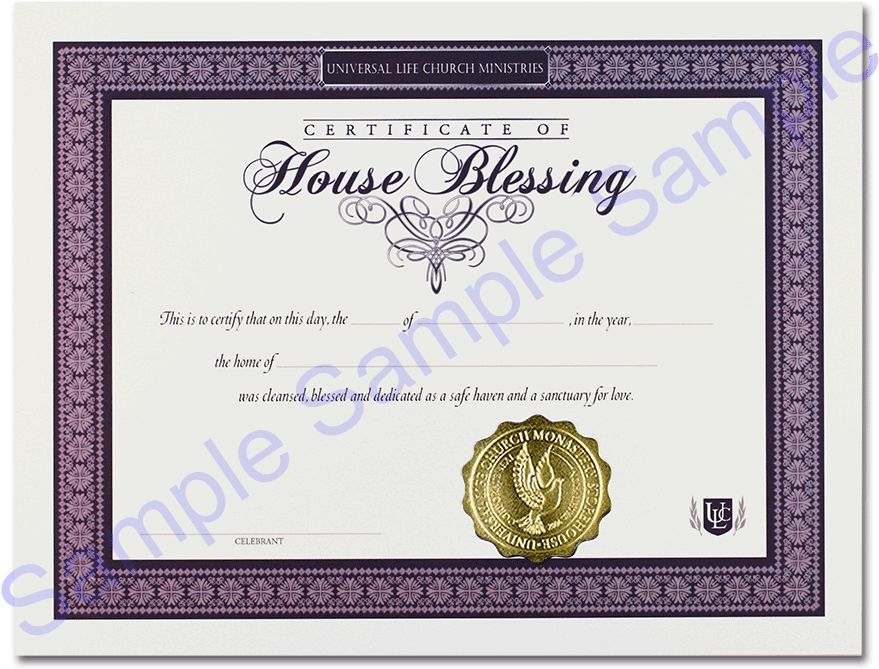 Home Blessing Certificate - Certificate Of House Blessing (1000x750), Png Download