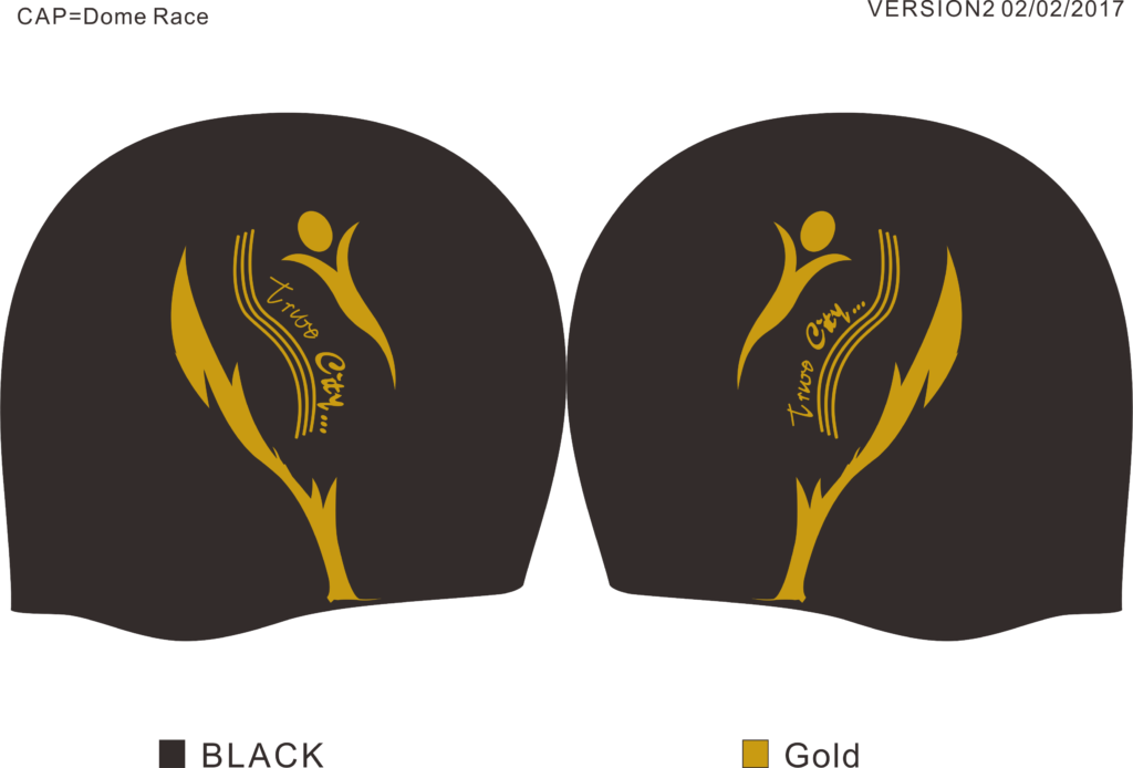 A Black Bullet-dome Race Swimming Cap, With A Gold - Silhouette (1024x694), Png Download