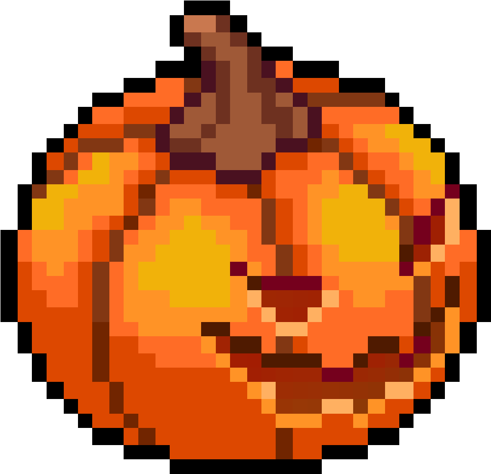Pumpkin Head - Pixel Art Donut (1000x1000), Png Download