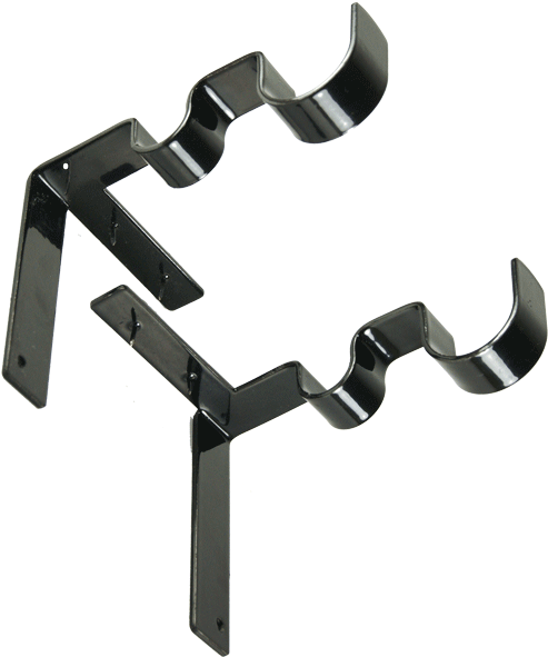 Glossy Black - Curtain Rod Brackets (800x800), Png Download