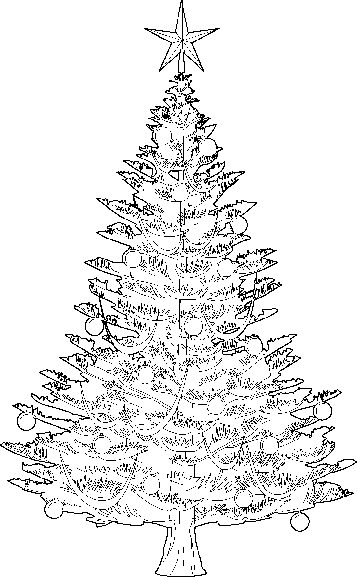 A Dashing Dwg Christmas Tree Vector Trees - Christmas Tree (732x1183), Png Download