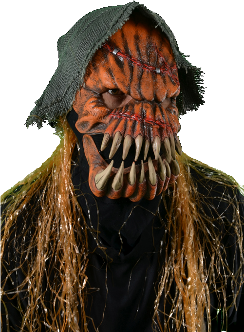 Pumpkin Man Moving Mouth Mask - Pumpkin Man Mouth Moving Halloween Mask (500x700), Png Download