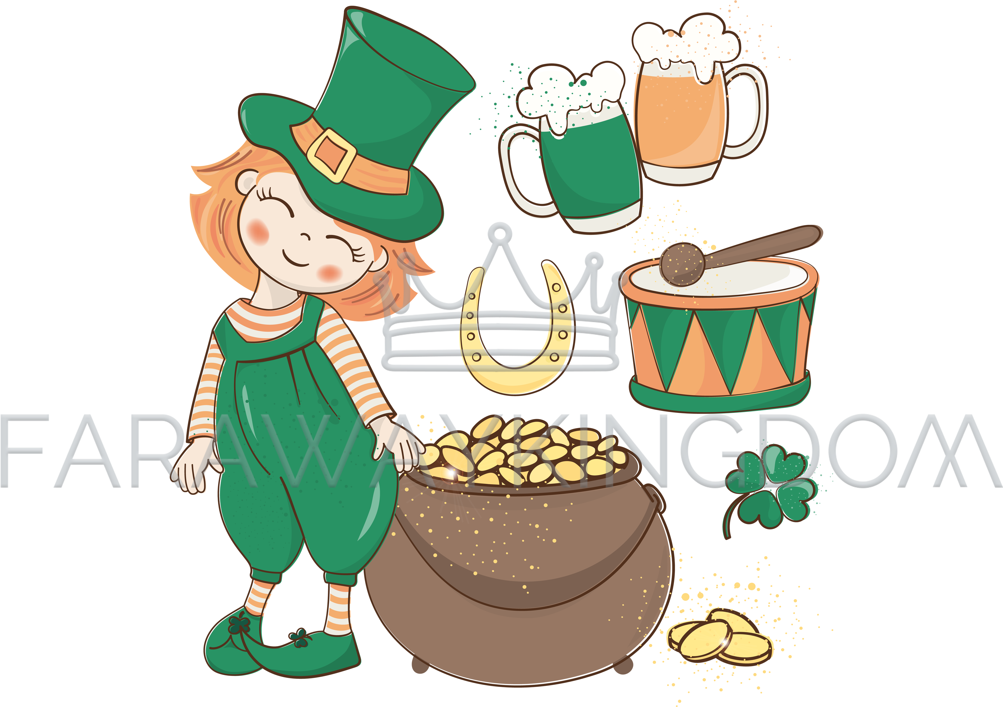 Patrick Pot Saint Patrick Day Cartoon Vector Illustration - Saint Patrick's Day (3508x2480), Png Download
