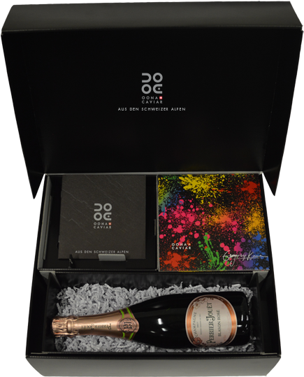 Caviar Oona & Perrier-jouët Blason Rosé - Box (1000x665), Png Download