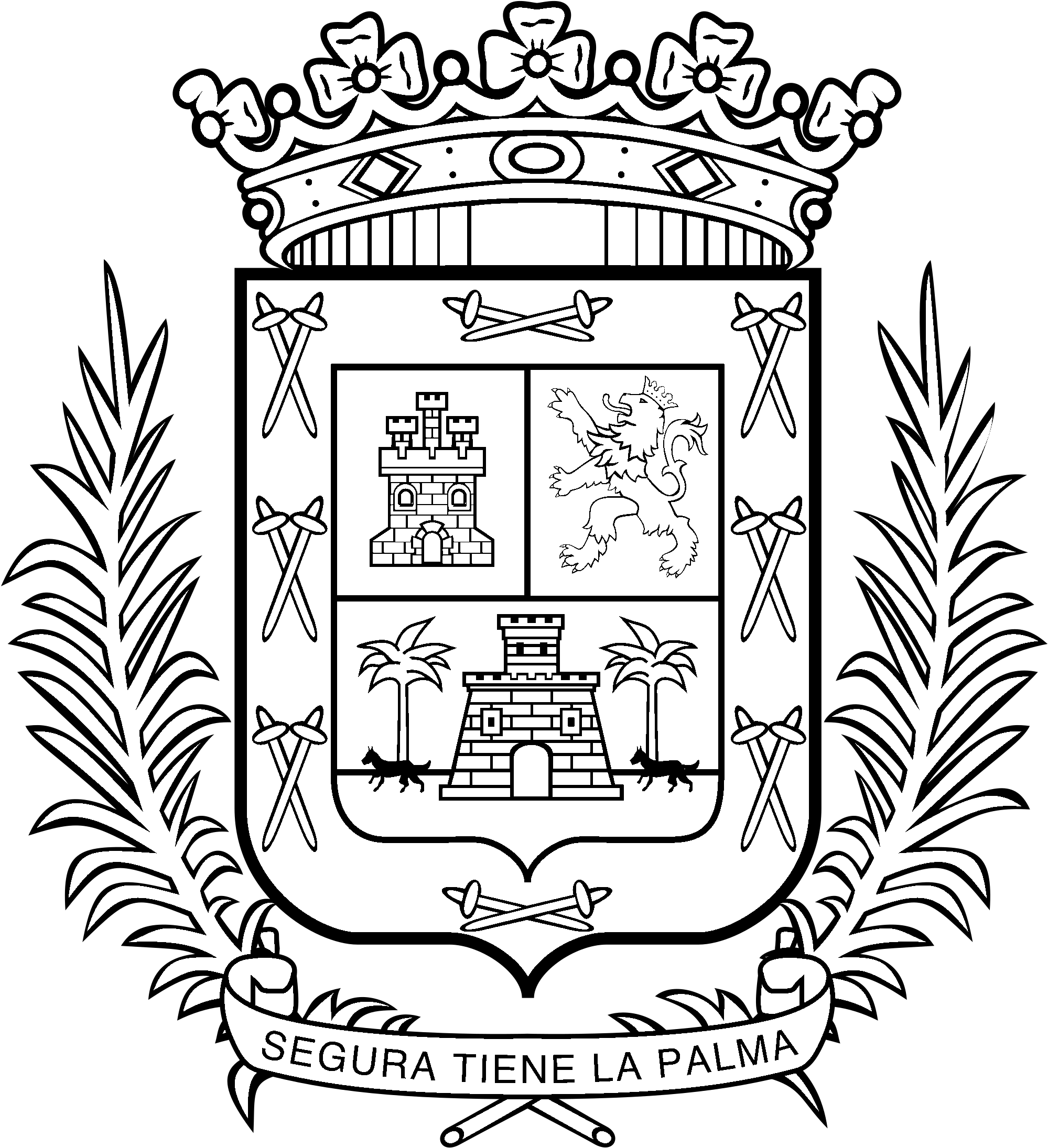Las Palmas Logo Black And White - Illustration (2400x2400), Png Download