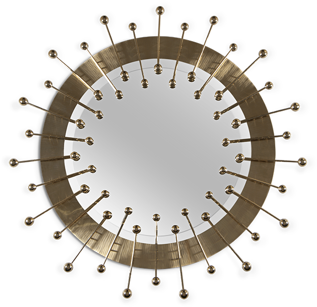 Gold Plated Brass And Mirror - Vespa Clube Gaia (950x950), Png Download