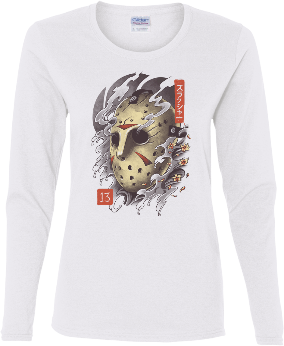 Oni Jason Mask Women's Long Sleeve T-shirt - Oni Jason Mask (1155x1155), Png Download