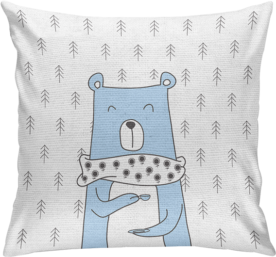 The Blushing Bear - Cushion (1200x820), Png Download