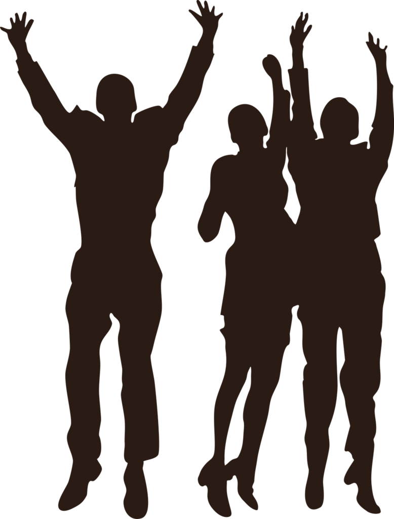 Silhouette Team Jumping, Beauty Fashion - Silueta De Jovenes Png (778x1024), Png Download