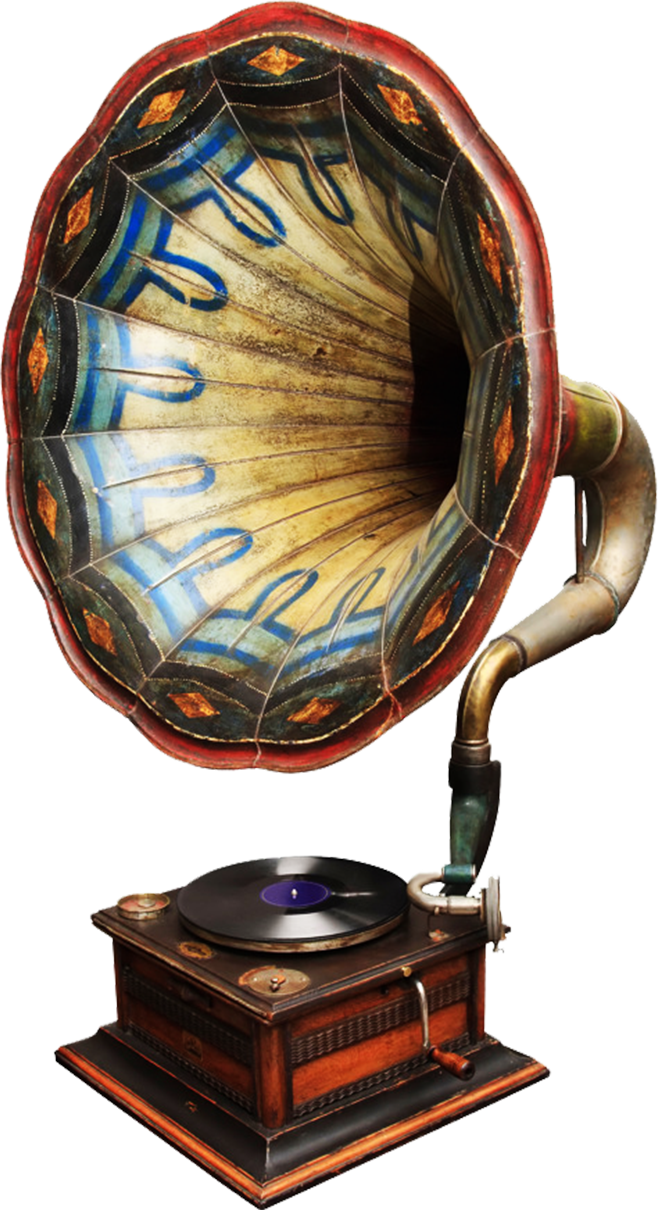 Phonograph - > - Gramophone (658x1210), Png Download
