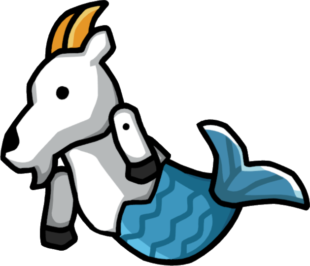 Sea Goat - Scribblenauts Goat (629x540), Png Download