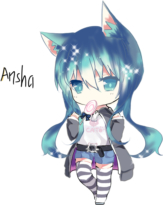 Kawaii Neko - Cartoon (739x739), Png Download