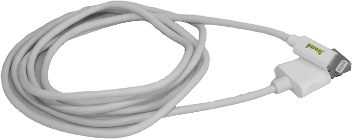 White 4 Foot Iphone 5/6 Charge And Sync Cable - Firewire Cable (829x384), Png Download