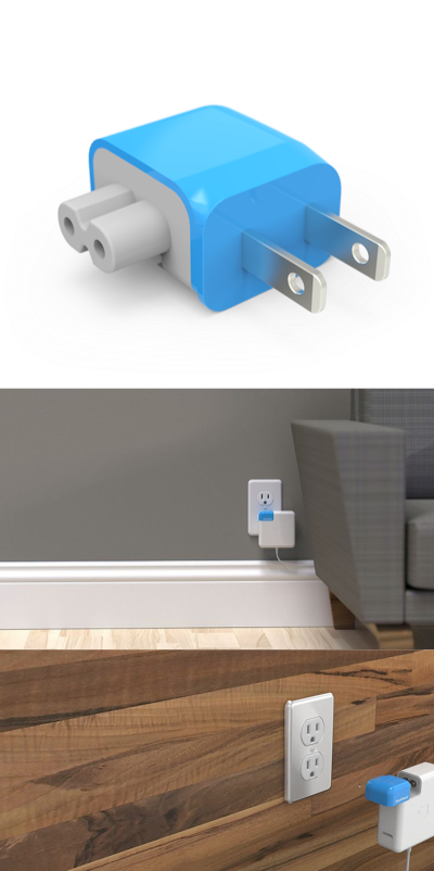 Side-facing Plug For Apple Chargers - Ac Adapter (400x802), Png Download