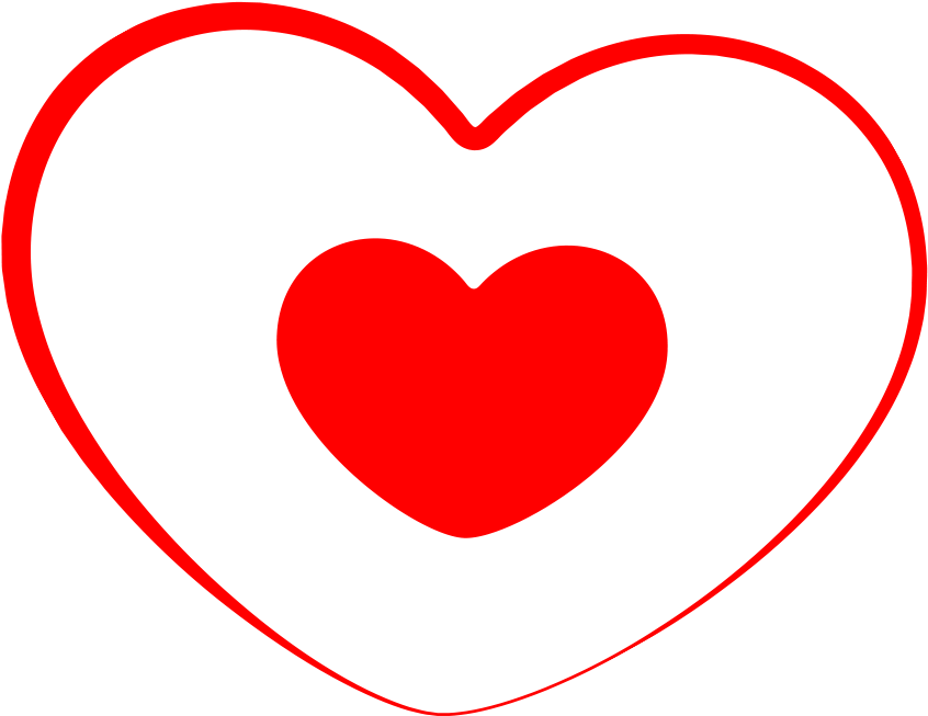 Outline Heart Png Transparent - Heart (1070x882), Png Download