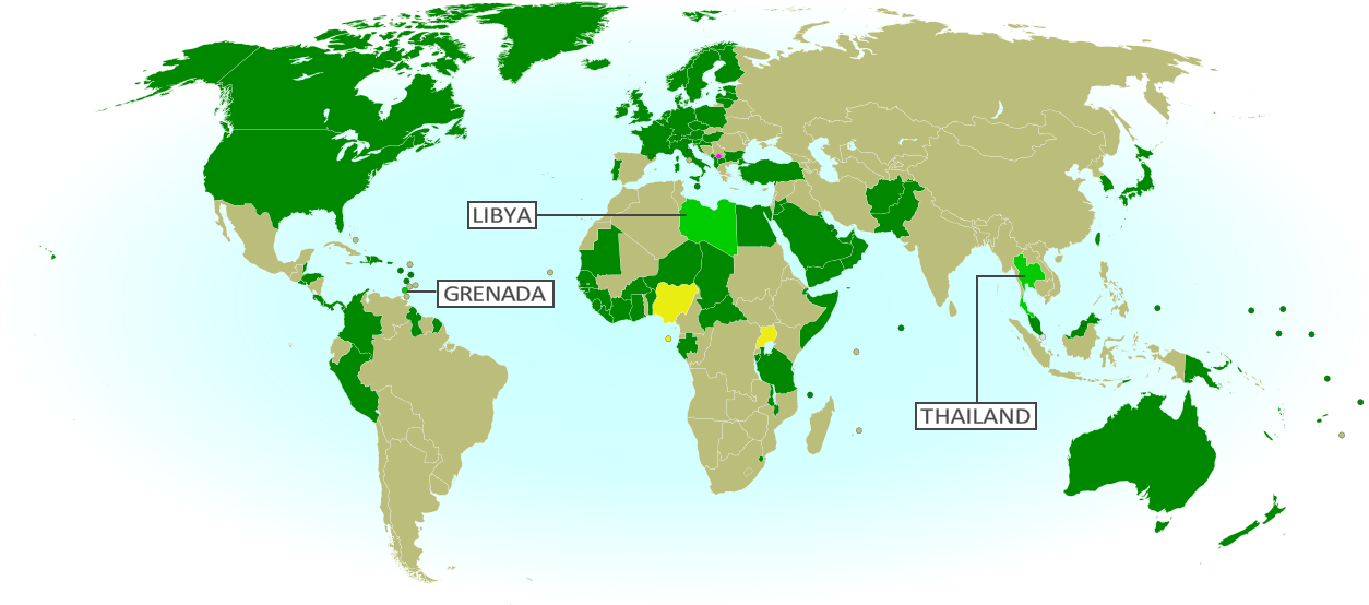Map Of Countries That Recognize The Republic Of Kosovo - الدول المنظمة لهيئة الامم المتحدة (1254x554), Png Download