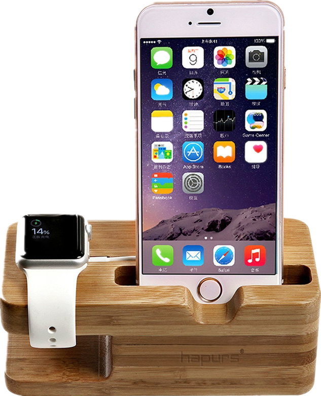 Charge Station Stock Cradle Holder For Apple Watch - Apple Watch Stand Bamboo (633x781), Png Download