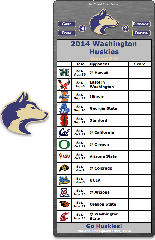 Free 2014 Washington Huskies Football Schedule Widget - Wi Badgers Football Schedule 2018 (524x800), Png Download