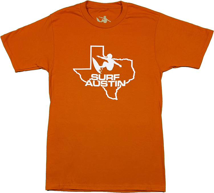 Surf Austin Texas Shirt Orange - Surf Texas T Shirts (799x717), Png Download